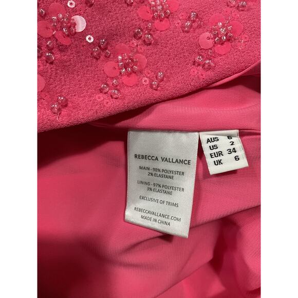 Rebecca Vallance 'Marie' Pink Sequin Detail Long Sleeve Dress Size 4 - Picture 5 of 5
